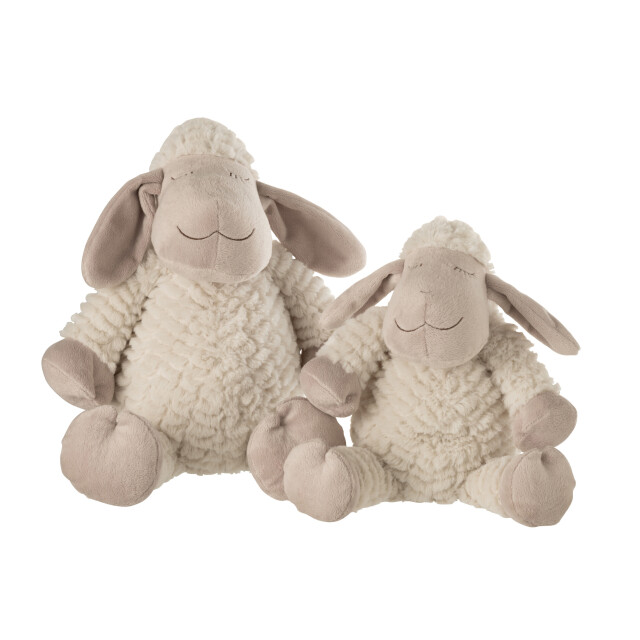 J-Line schaap pluche textiel /beige large 17x16x40cm 3008814 large
