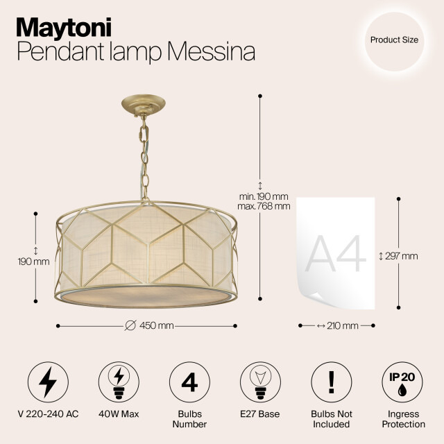 Maytoni hanglamp messina - Ø45 2994829 large