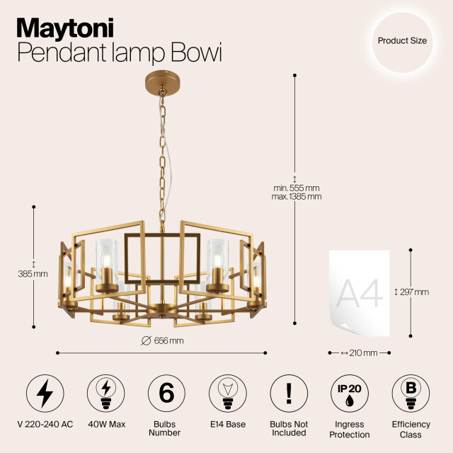 Maytoni hanglamp bowi - Ø65,6 2994827 large