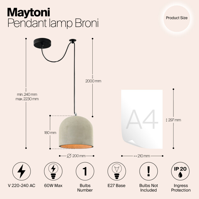 Maytoni hanglamp broni - Ø20 2994841 large