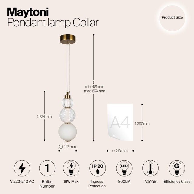 Maytoni hanglamp collar - Ø14,7 2994677 large