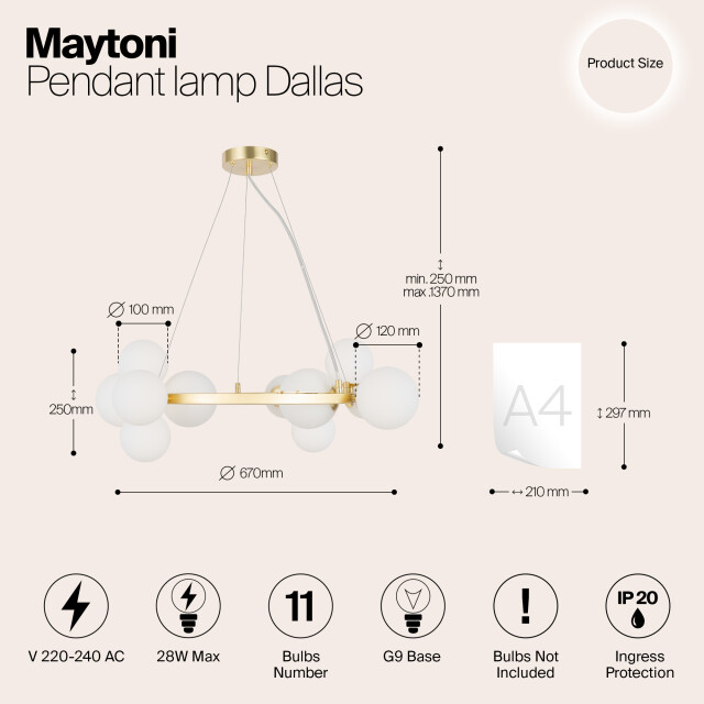 Maytoni hanglamp dallas - Ø67 2994637 large