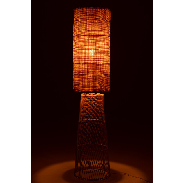 J-Line lamp room linnen/bamboe 30x30x141cm 3002404 large