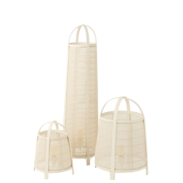 J-Line lamp don katoen/bamboe wit 26x26x100cm 3002410 large