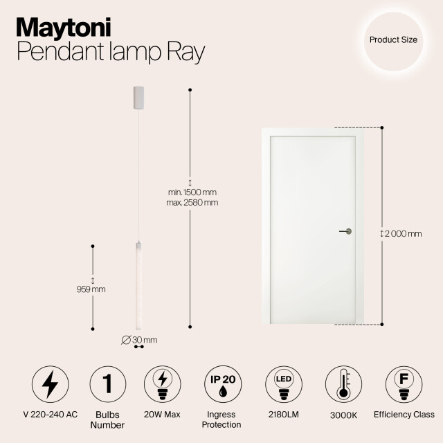 Maytoni Technical hanglamp ray - Ø3 3014686 large