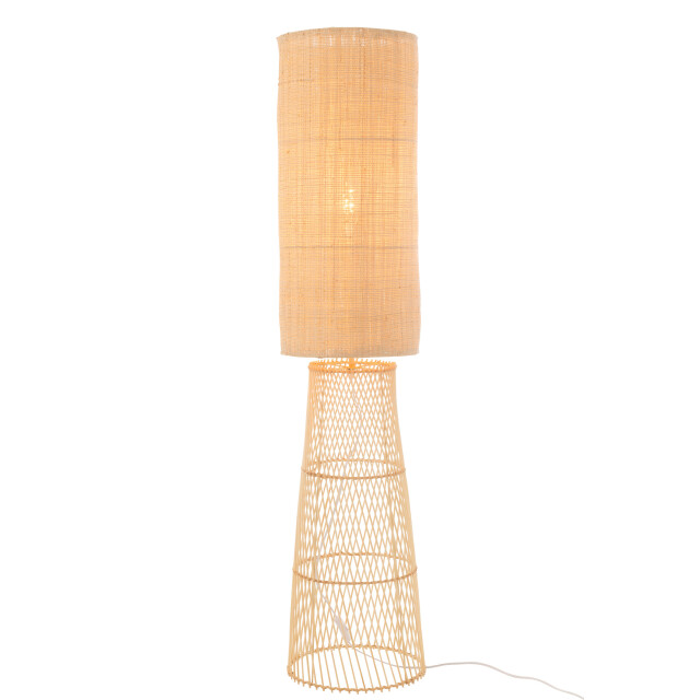 J-Line lamp room linnen/bamboe 30x30x141cm 3002404 large