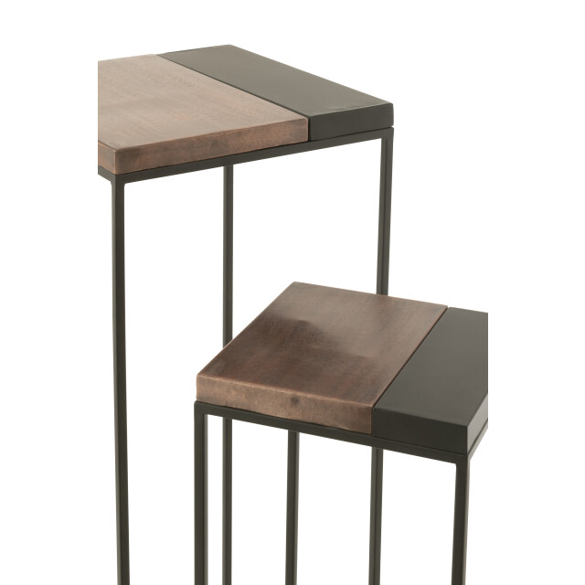 J-Line set van twee bijzettafel hoog brons/zwart 41x41x119cm 3001606 large