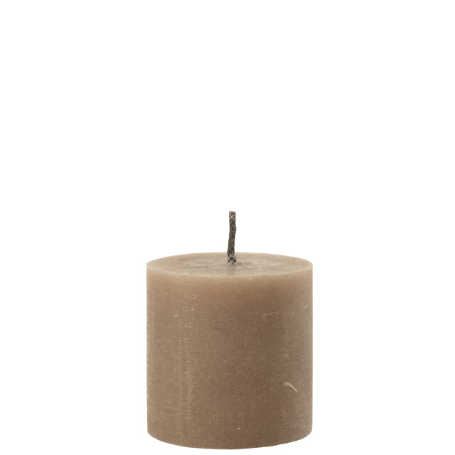 J-Line buitenkaars pilaar paraffine taupe small-70uren 13x13x13cm 3009020 large