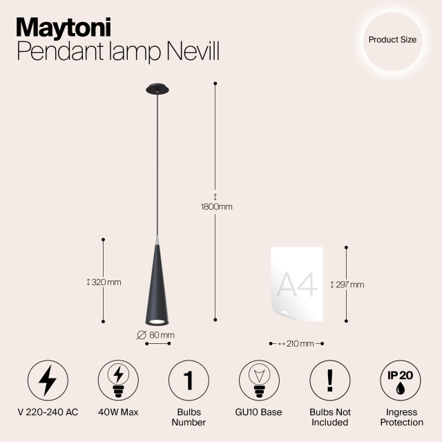 Maytoni Technical hanglamp nevill - Ø8 3014679 large