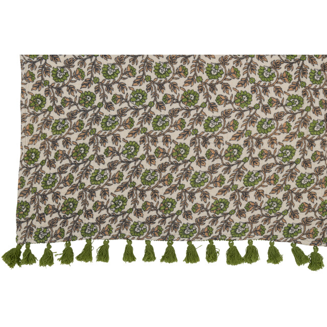J-Line plaid/strand mat bloemen katoen 130x180x1cm 3002111 large