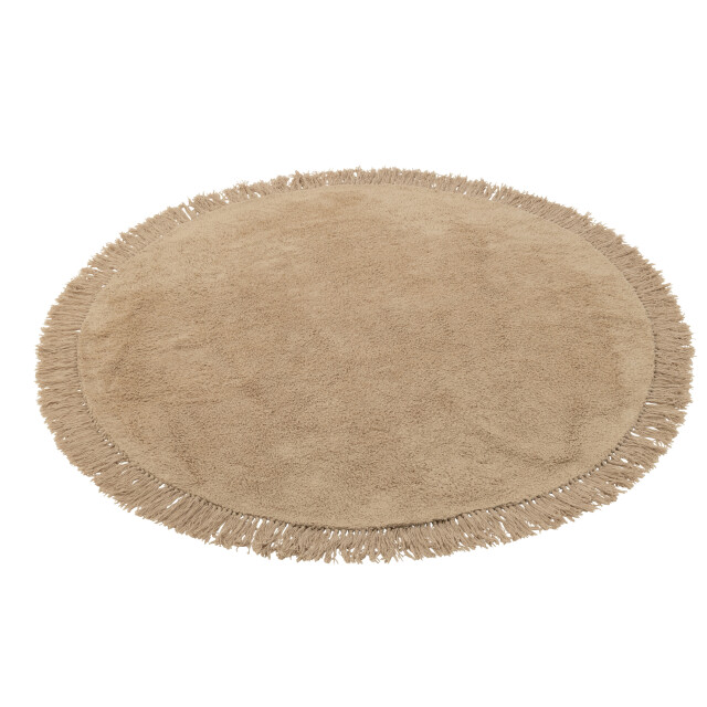 J-Line tapijt rond+franjes donker 150x150x2cm 3002101 large