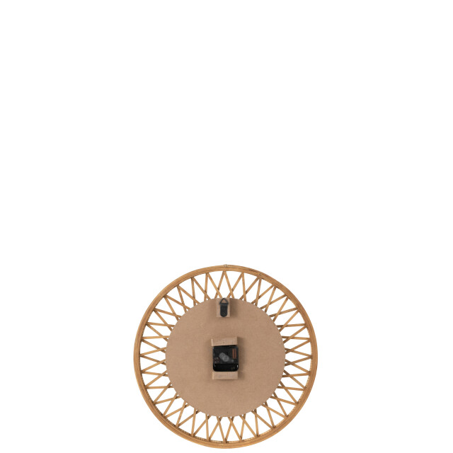 J-Line wandklok wonder rotan/multiplex natuur/wit small 40x2.5x40cm 3009228 large