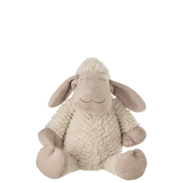 J-Line schaap pluche textiel /beige large 17x16x40cm 3008814 large