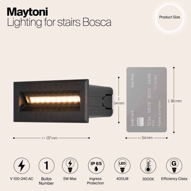 Maytoni Outdoor verlichting voor trappen bosca - 3004420 large