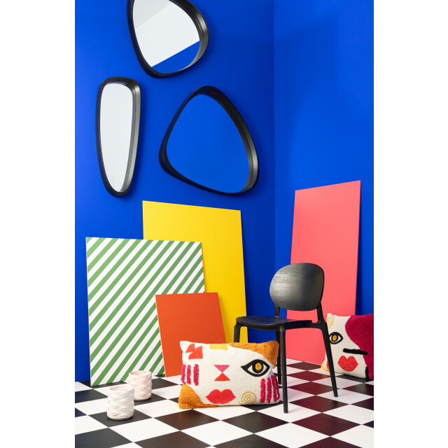 J-Line kussen vierkant abstract gezicht getufd katoen mix 50x15x50cm 3002135 large