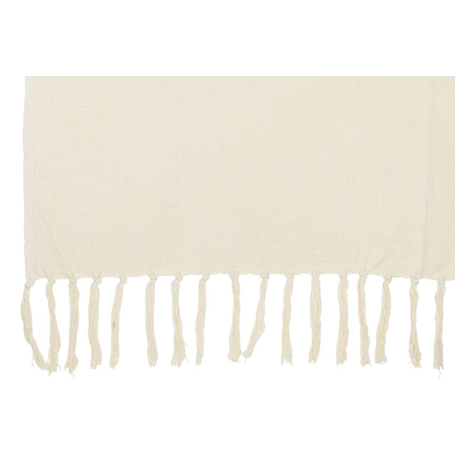 J-Line plaid franjes katoen ecru 180x130x0.5cm 3002046 large