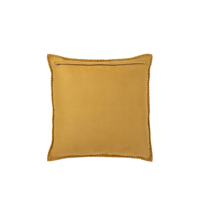 J-Line kussen midden lijn leder mosterd 45x45x8cm 3001709 large