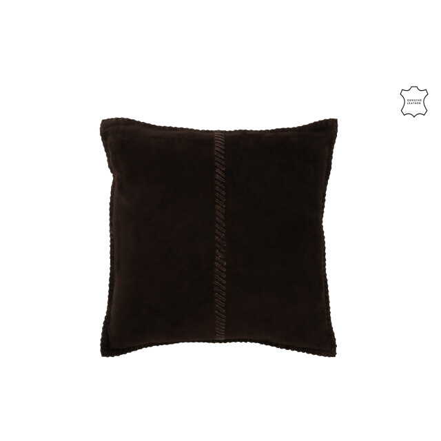 J-Line kussen midden lijn leder donker/ 45x45x8cm 3001704 large