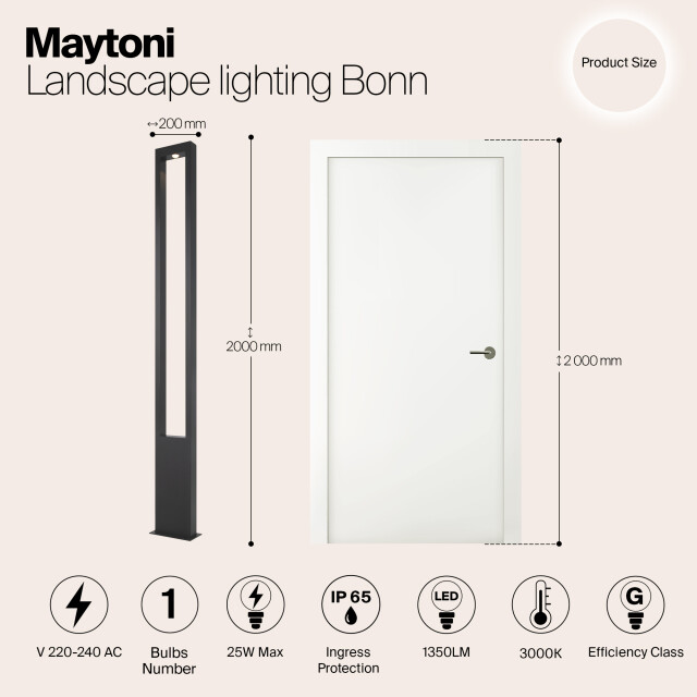 Maytoni Outdoor landschapsverlichting bonn grafiet 3004413 large