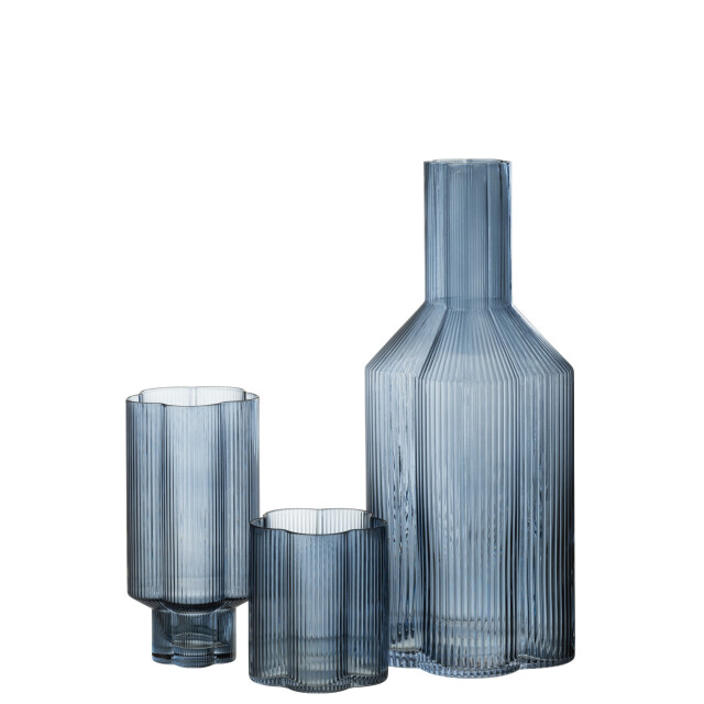 J-Line karaf fiore glas donker 11x11x27cm 3009336 large