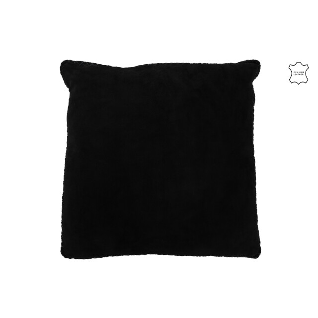 J-Line kussen geweefd leder 45x45x7cm 3001708 large