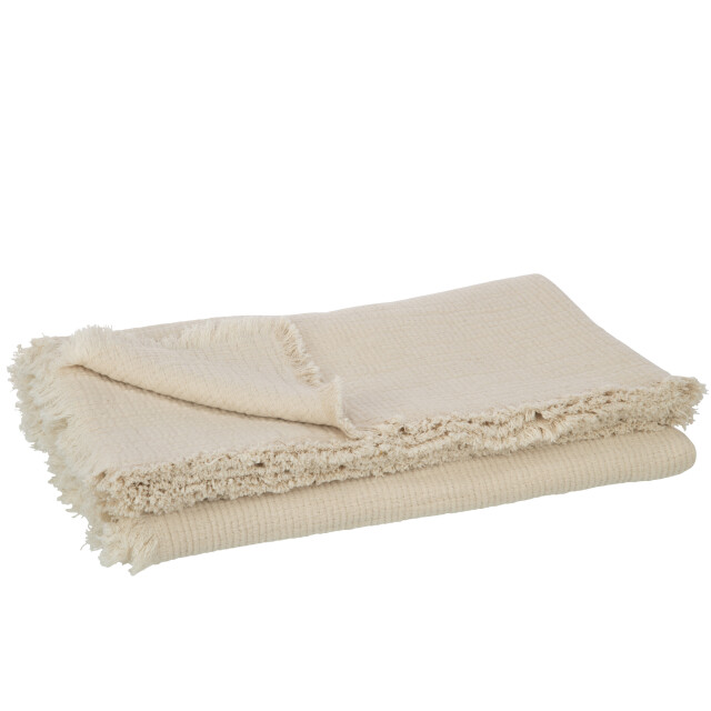 J-Line plaid franjes katoen mousseline licht 130x180x1cm 3065788 large