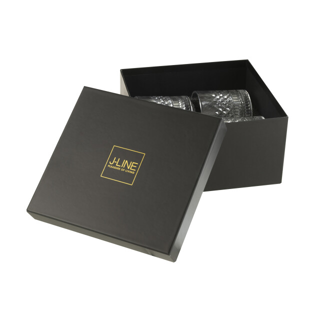 J-Line giftbox 4 glazen whisky tennessee glas 8x8x9.5cm 3015293 large