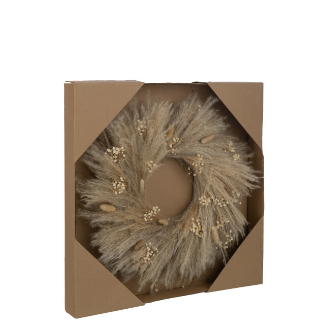 J-Line krans gedroogde planten/bloemen large 50x50x7cm 3009265 large