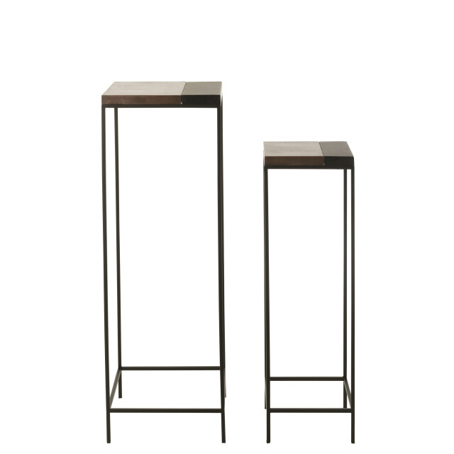 J-Line set van twee bijzettafel hoog brons/zwart 41x41x119cm 3001606 large