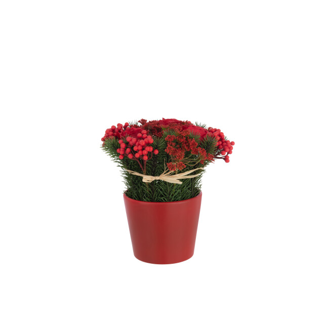 J-Line +bessen in pot cement plastiek /groen 20x20x25cm 3001738 large