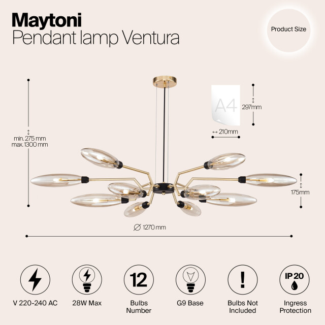Maytoni hanglamp ventura - Ø127 2994667 large