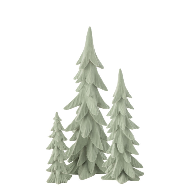 J-Line denneboom resine velours munt large 16.5x15.5x44cm 3002247 large