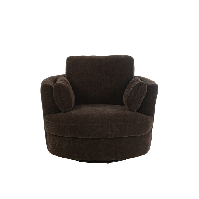 J-Line loungestoel swiv populierenhout/schuim donker 109x100x89cm 3002391 large