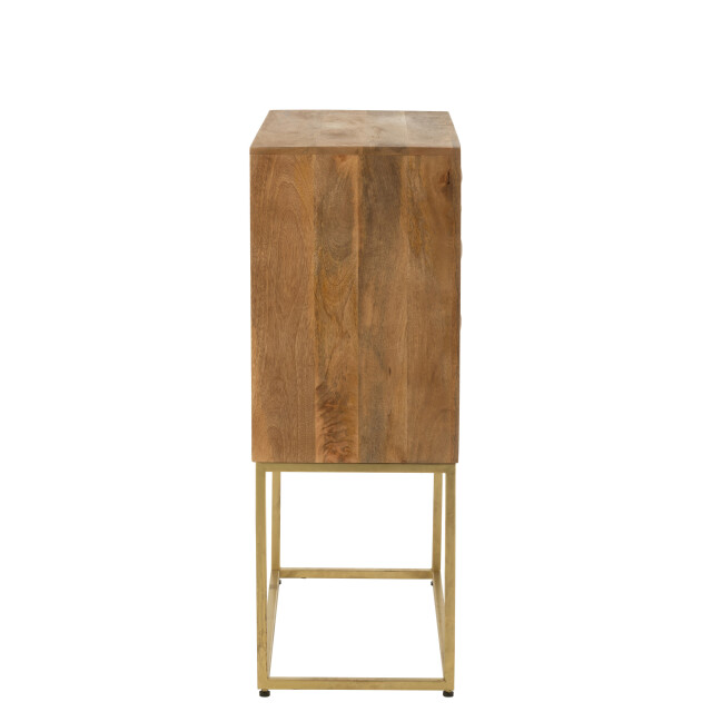 J-Line kast nino op staander metaal/mangohout /goud 76x40x122cm 3001775 large