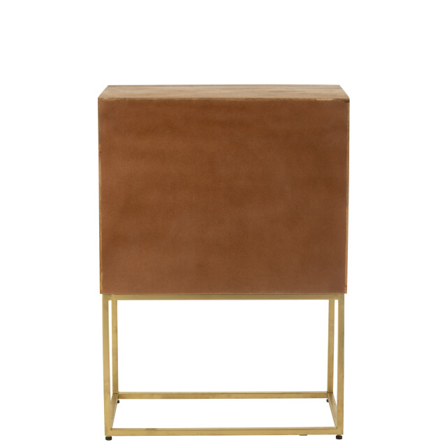 J-Line kast nino op staander metaal/mangohout /goud 76x40x122cm 3001775 large