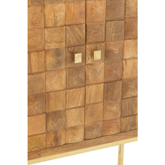 J-Line kast nino op staander metaal/mangohout /goud 76x40x122cm 3001775 large