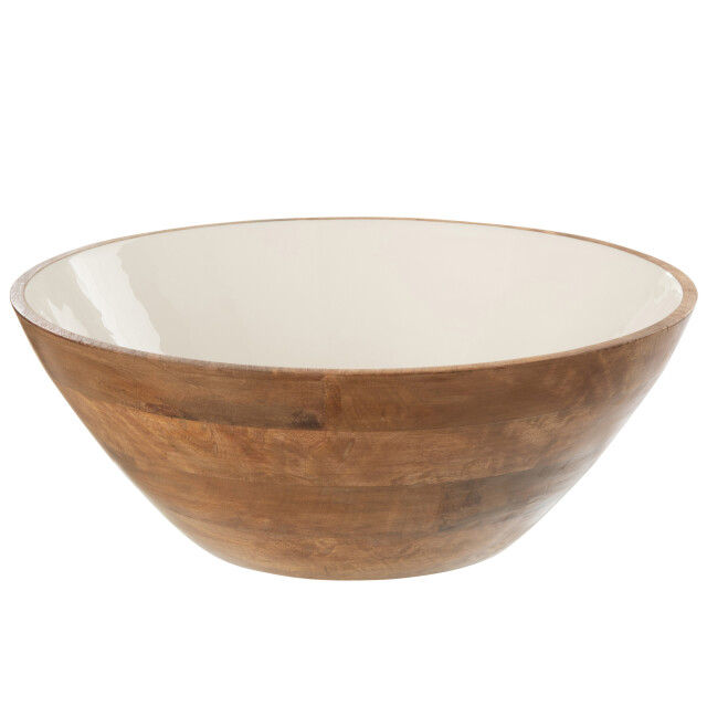 J-Line bowl kos wood brown/white 40x40x16cm 3008384 large