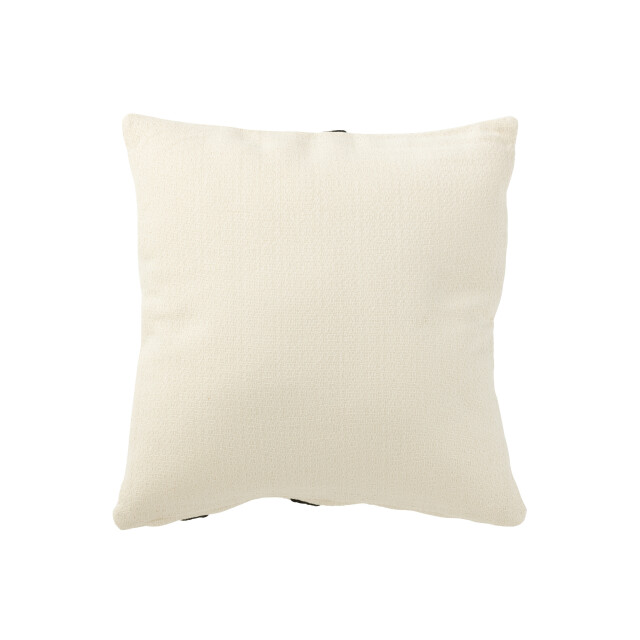 J-Line kussen streep textiel wit/zwart 43x43x10cm 3001428 large