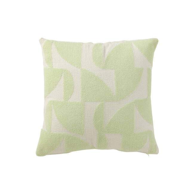 J-Line kussen geo textiel wit/munt 43x43x10cm 3001414 large