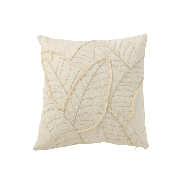 J-Line kussen blad textiel 43x43x10cm 3001408 large