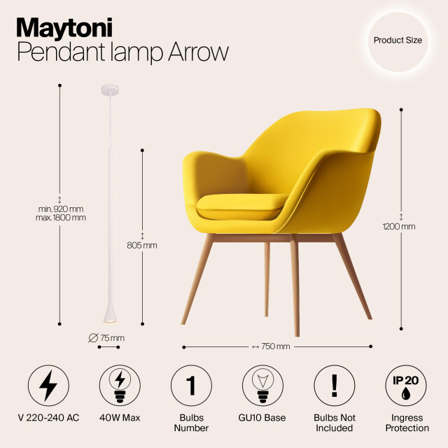 Maytoni Technical hanglamp arrow - Ø7,5 3014676 large