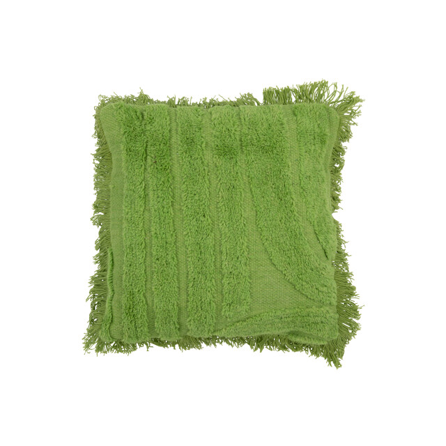 J-Line kussen getufd curves/franjes wol 45x45x12cm 3002109 large