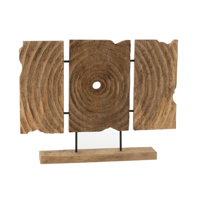 J-Line triptiek gekerfd op voet mango hout 65x8.5x47.5cm 3009091 large