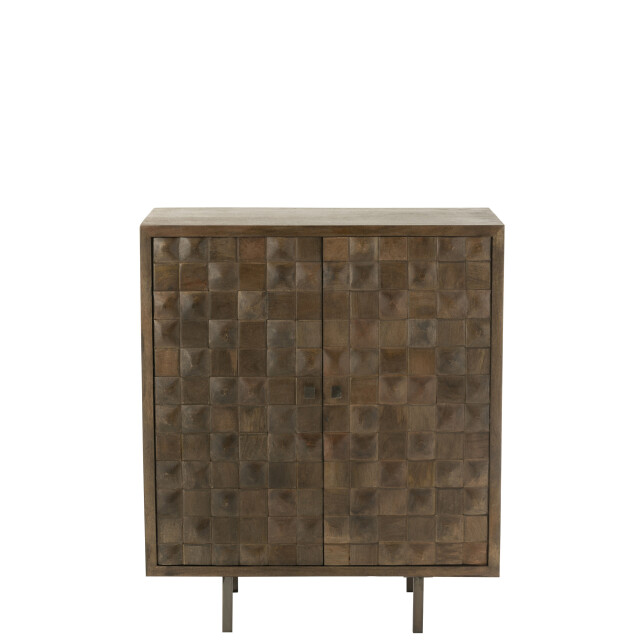 J-Line kast pino metaal/mangohout /grijs 89x42x104cm 3001778 large
