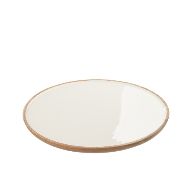 J-Line tray kos wood brown/white large 35x35x3cm 3001492 large