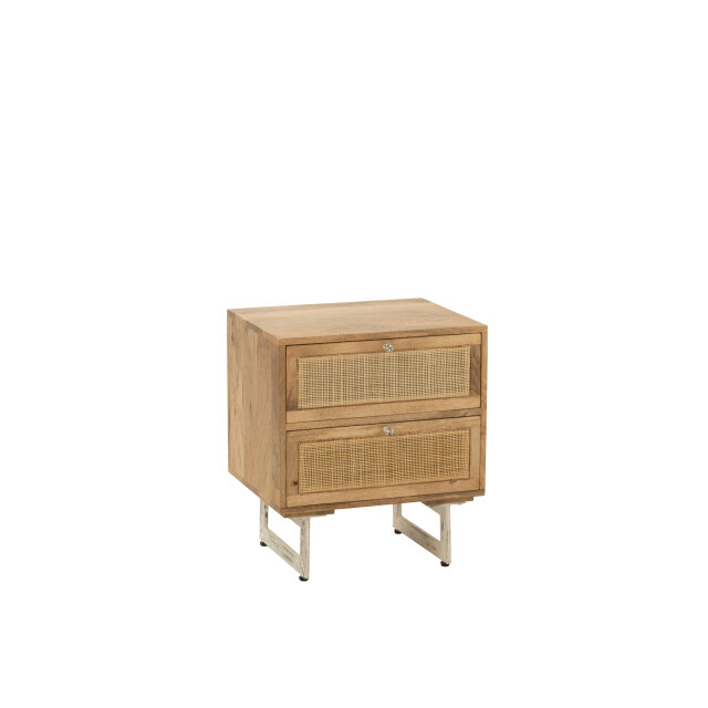 J-Line nachtkast rattan mangohout 50x40x55cm 3013831 large