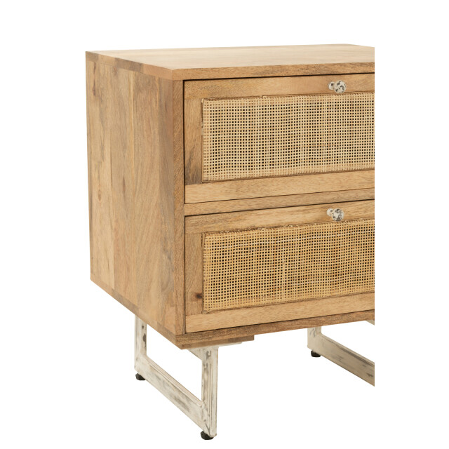 J-Line nachtkast rattan mangohout 50x40x55cm 3013831 large