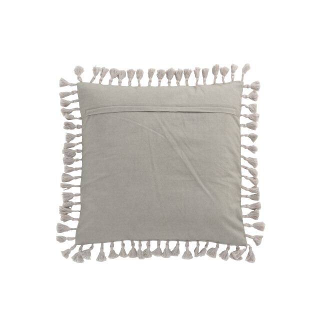 J-Line kussen marokkaanse randen met kwasten velvet 45x45x2cm 3001117 large