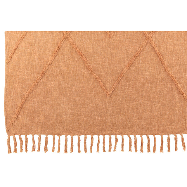 J-Line plaid kwastjes katoen koraal 190x56x1cm 3065962 large