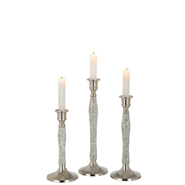 J-Line kandelaar diamant aluminium zilver large 10x10x31.5cm 3000988 large